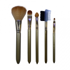 Elegant 5pcs travel makeup brushes set,portable