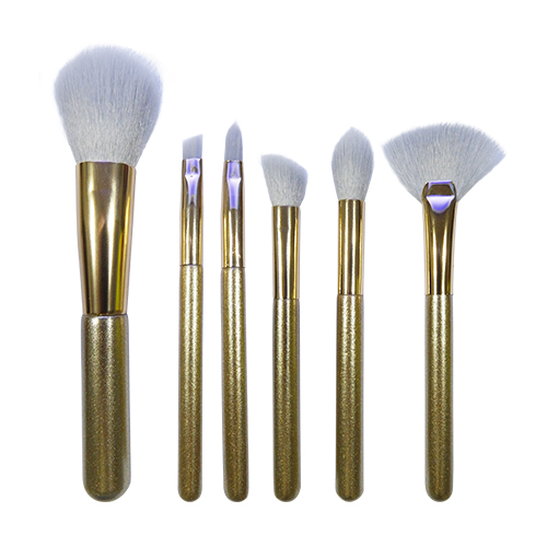 6pcs travel makeup brush set with synthetic hair