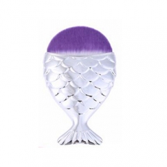 2018 Private label High quality synthetic hair face brush,fish shape powder foundation brush