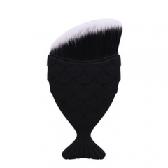 2018 Private label High quality synthetic hair face brush,fish shape powder foundation brush