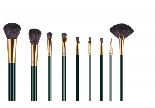 9pcs professional makeup brushes set with wooden handle,high quality synthetic hair