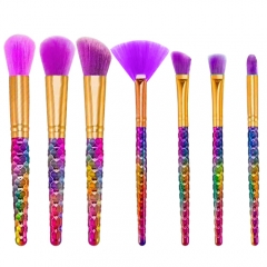 7pcs makeup brush set  plastic Handle Cosmetics Foundation Powder Make Up Brush Tools