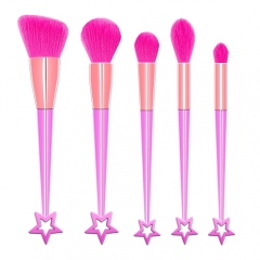 New arrival 5pcs makeup brush set with plastic handle,synthetic hair