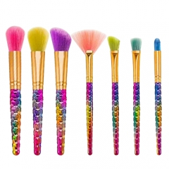 7pcs makeup brush set ,plastic Handle Cosmetics Foundation Powder Make Up Brush Tools