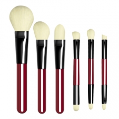 6pcs travel mini makeup brush set double side eyeshadow brush powder contour blusher makeup brushes foundation cosmetic tool