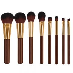 8pcs makeup brush set with raw wood handle