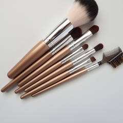 7pieces travel makeup brushes set custom logo OEM makeup brush manufacturer