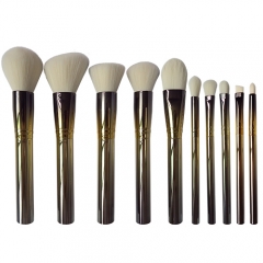 10Pcs Makeup Brush Set Premium Synthetic Kabuki Brush Cosmetics Foundation Concealers Powder Blush Blending Face Eye Shadows Brush