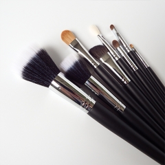 8Pcs Makeup Brush Set Professional black wooden  taper tail Handle Foundation Powder Eyebrow Eyeshadow  Brushes Kits Cosmetic Tools