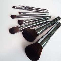 8 pieces makeup brush set with aluminum handle,high quality synthetic fiber bristles