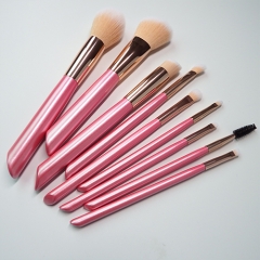 9pcs makeup brush set plastic handle glitter pink powder contour eyeshadow makeup brush