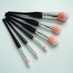 6 pieces Premium Cosmetic Makeup Brush Set Synthetic Makeup Foundation  Eyeshadow Powder Blush Brushes for liquid Cream Concealer Brush Set with Black