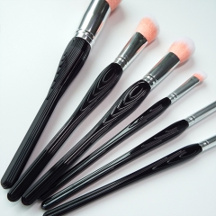 6 pieces Premium Cosmetic Makeup Brush Set Synthetic Makeup Foundation  Eyeshadow Powder Blush Brushes for liquid Cream Concealer Brush Set with Black
