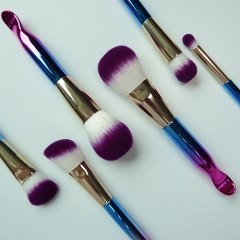 Eco-daily Makeup Brush Set, 6 PCS Fantasy unique shaped Handles Makeup Brushes Face Eye Shadow Foundation Blush Powder Liquid Cream brush kit