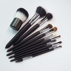 Professional 11 pcs Makeup Brushes Set Taper tail wooden handle, high quality synthetic hair and animal hair