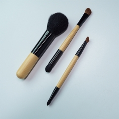 3Pcs Makeup Brush Set Professional raw wooden Handle Foundation Powder Eyebrow Eyeshadow Eyebrow Concealer smudge Brushes Kits Cosmetic Tools