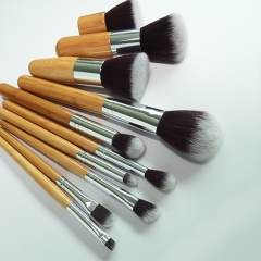 10Pcs Makeup Brush Set Professional bamboo handle Foundation Powder Eyebrow Eyeshadow Eyebrow Concealer smudge Brushes Kits Cosmetic Tools