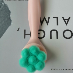 New  pink handle facial cleaning brush soft hair