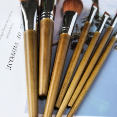 top high quality taper tailed wooden handle  makeup brush set