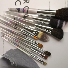 top high quality transparent handle  makeup brush set