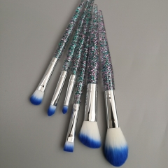 6Pcs Makeup Brushes Set Professional glitter bling plastic handle Cosmetic Brushes For Face,Eye Shadow,Eyeliner Foundation Powder brush