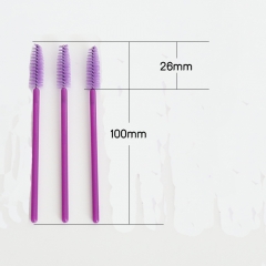 Wholesale Disposable mascara wand brush one time use eyelash brush makeup applicators purple