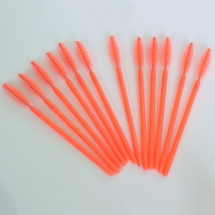 Wholesale Disposable mascara wand brush  eyelash brush makeup applicators orange