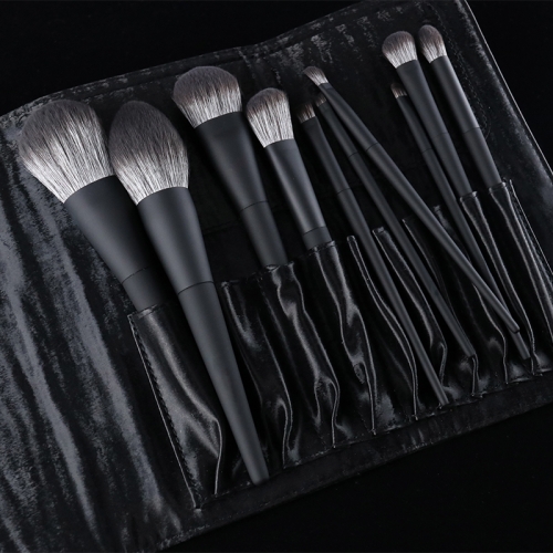 10pcs premium makeup brush set with private label cruelty free microcrystalline hair rubber oil processing handle
