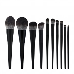 10pcs premium makeup brush set with private label cruelty free microcrystalline hair rubber oil processing handle