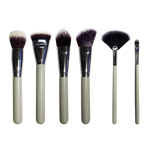 Professional 6pcs makeup brush set with wooden handle,synthetic hair